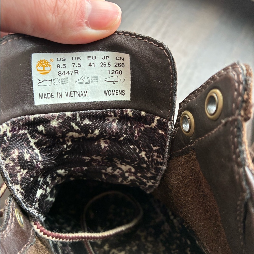 Timberland Women's Brown Lace-Up Wedge Booties - Picture 6 of 7